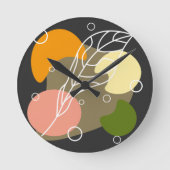 Horloge Ronde Sites abstraits intéressants avec feuilles (Recto)