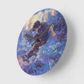 Horloge Ronde Skateboard Surfing - Skateboarder Design (Angle)