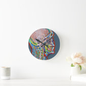 Horloge Ronde Skeleton humain Crâne Anatomie Abstraite Art (Maison)