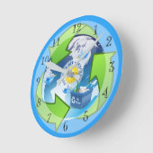 Horloge Ronde Slogan de motivation pour le recyclage (Angle)