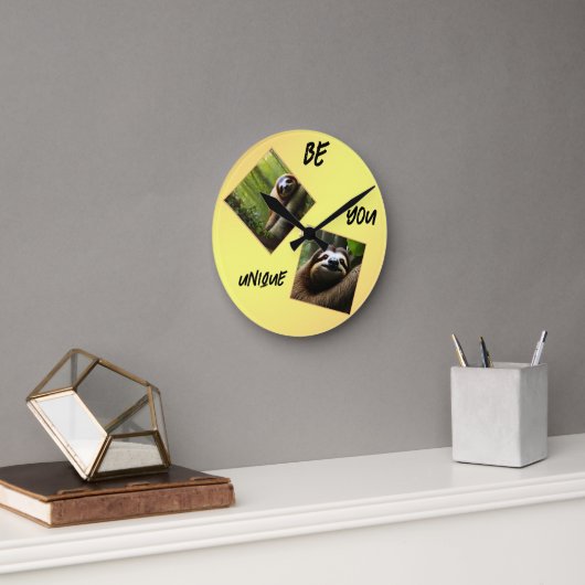 Horloge Ronde Sloth "Be You Unique", (Bureau)