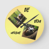 Horloge Ronde Sloth "Be You Unique", (Recto)