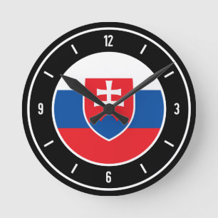 Horloge Ronde Slovaquie Flag Elegant