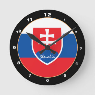 Horloge Ronde Slovaquie moderne Drapeau & Slovaquie Accueil / de