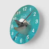 Horloge Ronde Smiling Dolphin (Angle)
