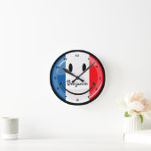 Horloge Ronde Smiling French Flag (Maison)