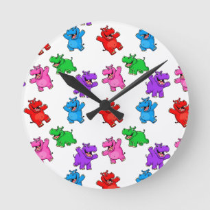 Horloge Ronde Smiling Hippo Collection