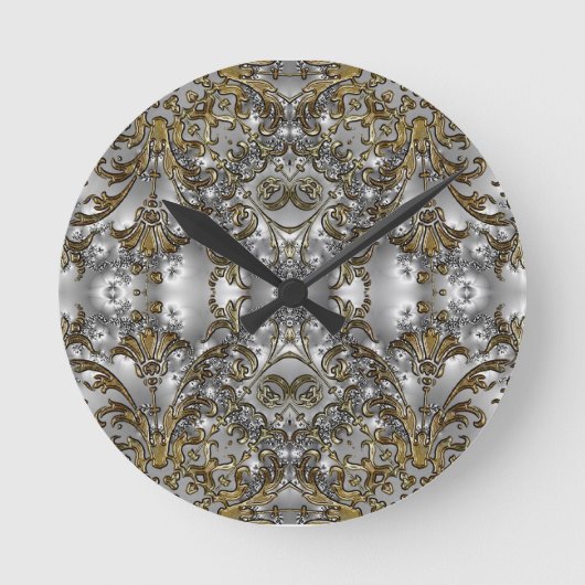 Horloge ronde Sml Motif or et argent (Recto)