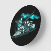 Horloge Ronde Smokin Green Train (Angle)