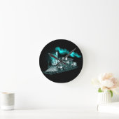 Horloge Ronde Smokin Green Train (Maison)