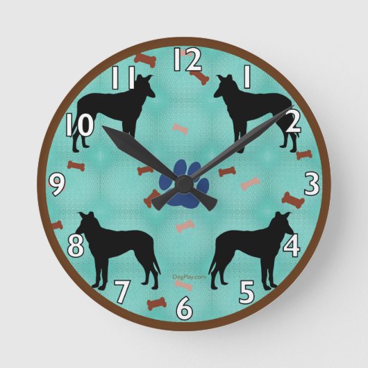 Horloge Ronde Smooth Collie Shadow (Recto)