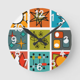 Horloge Ronde Smorgasbord moderne du milieu du siècle