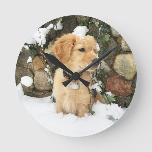 Horloge Ronde Snow Puppy (Recto)