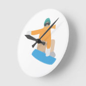 Horloge Ronde Snowboarder (Angle)