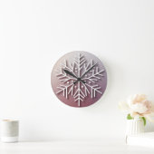 Horloge Ronde Snowflake Ornament Icon – Winter Holiday Design  (Maison)