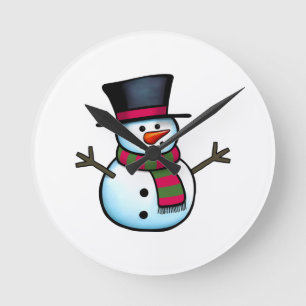 Horloge Ronde Snowman