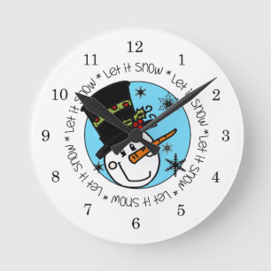 Horloge Ronde Snowman Laisser Neige