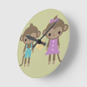 Horloge Ronde Sock Monkey Love (Angle)