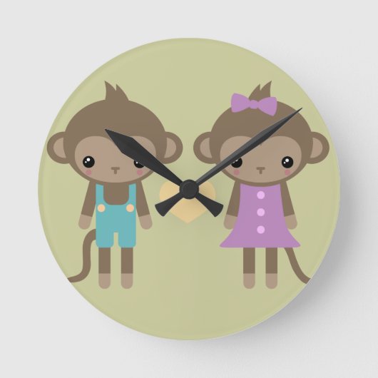 Horloge Ronde Sock Monkey Love (Recto)