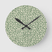 Horloge Ronde Soft Sage Green Botanical Leaf Foliage Pattern (Recto)