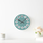 Horloge Ronde Soft Teal with White Accents Wall Clock (Maison)