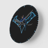 Horloge Ronde Soirée Gotham Knights dans le logo (Angle)