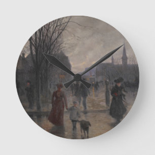 Horloge Ronde Soirée pluvieuse sur l'avenue de Hennepin, c.1902