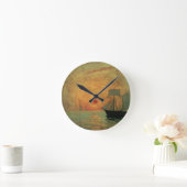 Horloge Ronde Soleil rouge par Maxime Maufra, impressionnisme Vi (Maison)