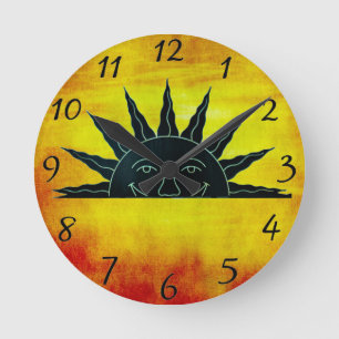 Horloge Ronde Soleil souriant