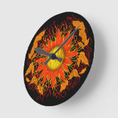 Horloge Ronde Soleil tourbé (Angle)
