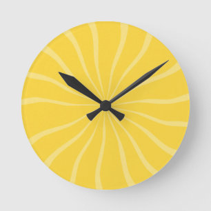 HORLOGE RONDE SOMME DE SABLE ET DE SEA BRIGHT YELLOW SUNSHINE SU