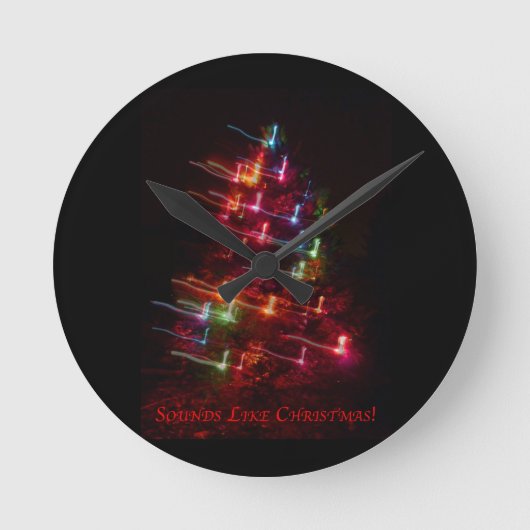 Horloge Ronde Sons Like Christmas (Arbre & Notes) (Recto)