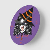 Horloge Ronde Sorcière à poils croustillants Thunder_Cove (Angle)