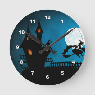 Horloge Ronde Sorcière volante
