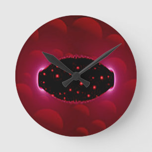 Horloge Ronde Source Alien D'Énergie Avec Sphères Arrière - plan