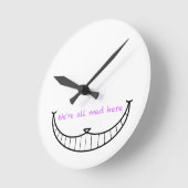 Horloge Ronde Sourire de chat de Cheshire (Angle)