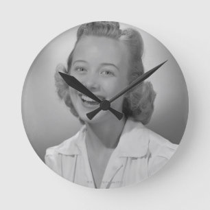 Horloge Ronde Sourire de femme