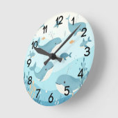 Horloge Ronde Sous la mer Baleines et pisciculture (Angle)