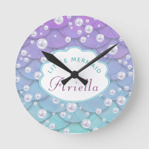 Horloge Ronde Sous la mer Petite Sirène
