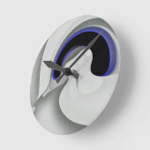 Horloge Ronde Sous le bleu : gris Abstrait, noir et bleu (Angle)
