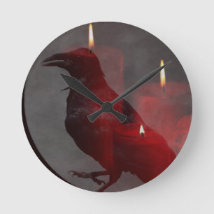 Horloge Ronde "Sous ton sort en rouge