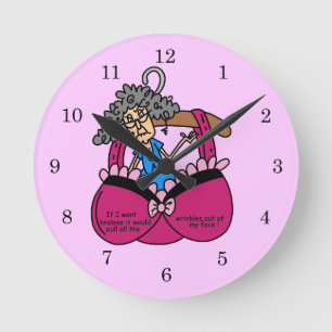 Horloge Ronde Soutiens-gorge et humour de rides