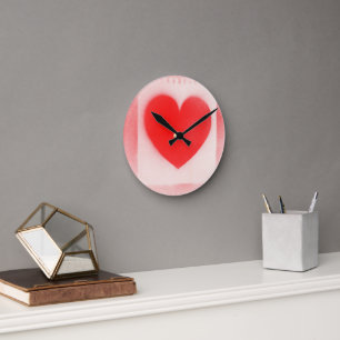 Horloge Ronde Soyez mon coeur rouge Valentine note coeur Carnet 