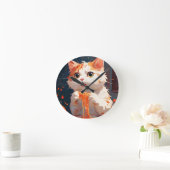Horloge Ronde Spaghetti mangeur de chat (Maison)