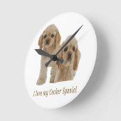 Horloge Ronde spaniers cocker (Angle)