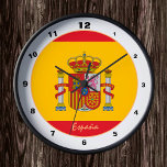 Horloge Ronde Spanish Flag & Spain trendy fashion /design clock<br><div class="desc">WALL CLOCK : Spain & Spanish Flag fashion design - love my country,  travel,  holiday,  country patriots / sports fans</div>