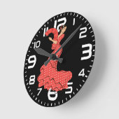 Horloge Ronde Spanish Flamenco Dancer with Fan (Angle)