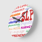 Horloge Ronde Speech Language Pathologist Colorful Fun Font (Angle)