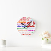 Horloge Ronde Speech Language Pathologist Colorful Fun Font (Maison)