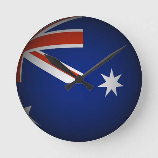Horloge Ronde Sphère australienne de drapeau national, regard 3D (Recto)